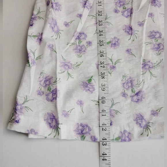 National Women's Lightweight Housecoat Mumu Pockets White Purple Floral Size 3X - Picture 11 of 11